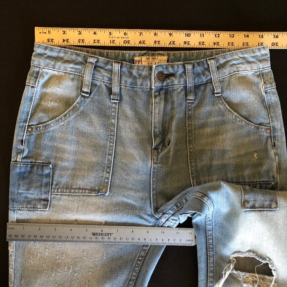 ❌ Reserved for @isabelle_p ❌ Free People Festy Super Flare Patchwork Jeans Sz 28 - Picture 10 of 16